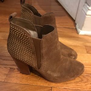 Michael Kors Cognac Suede GOLD studded boots!